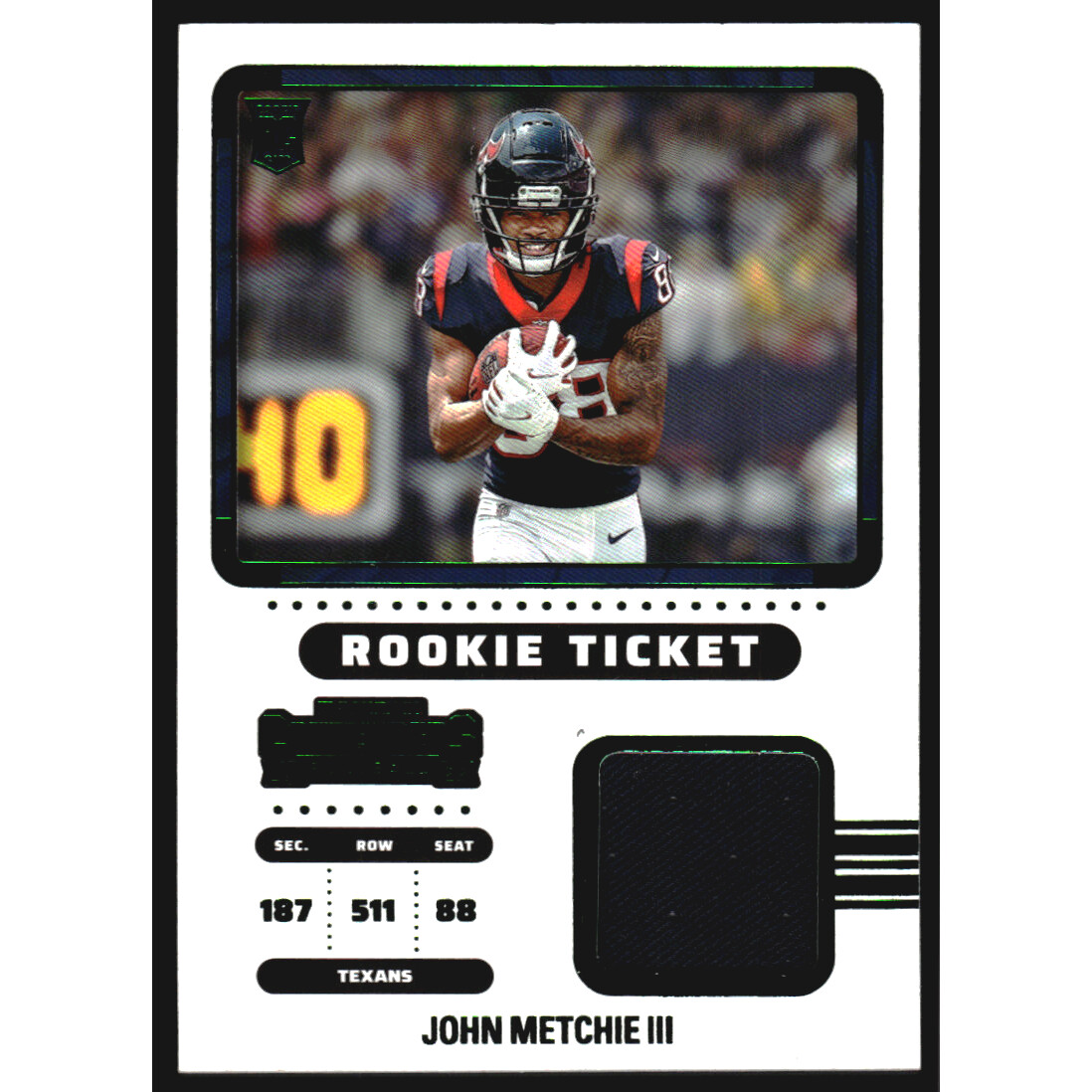 2022 Panini Contenders Rookie Ticket Swatches #25 John Metchie III