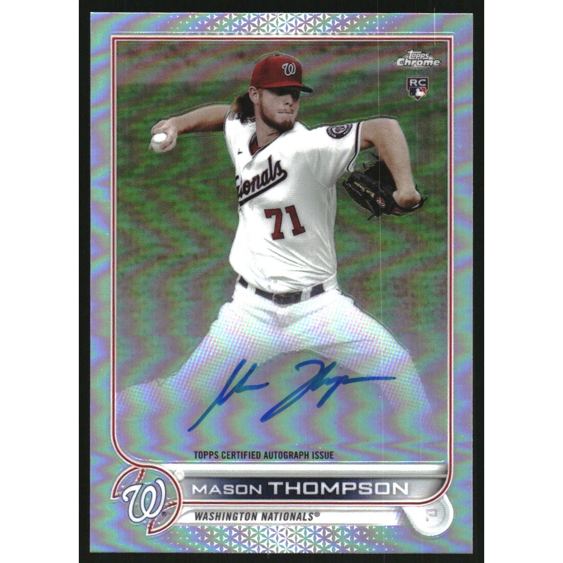 2022 Topps Chrome Rookie Autographs Refractors #RAMT Mason Thompson. rookie card picture