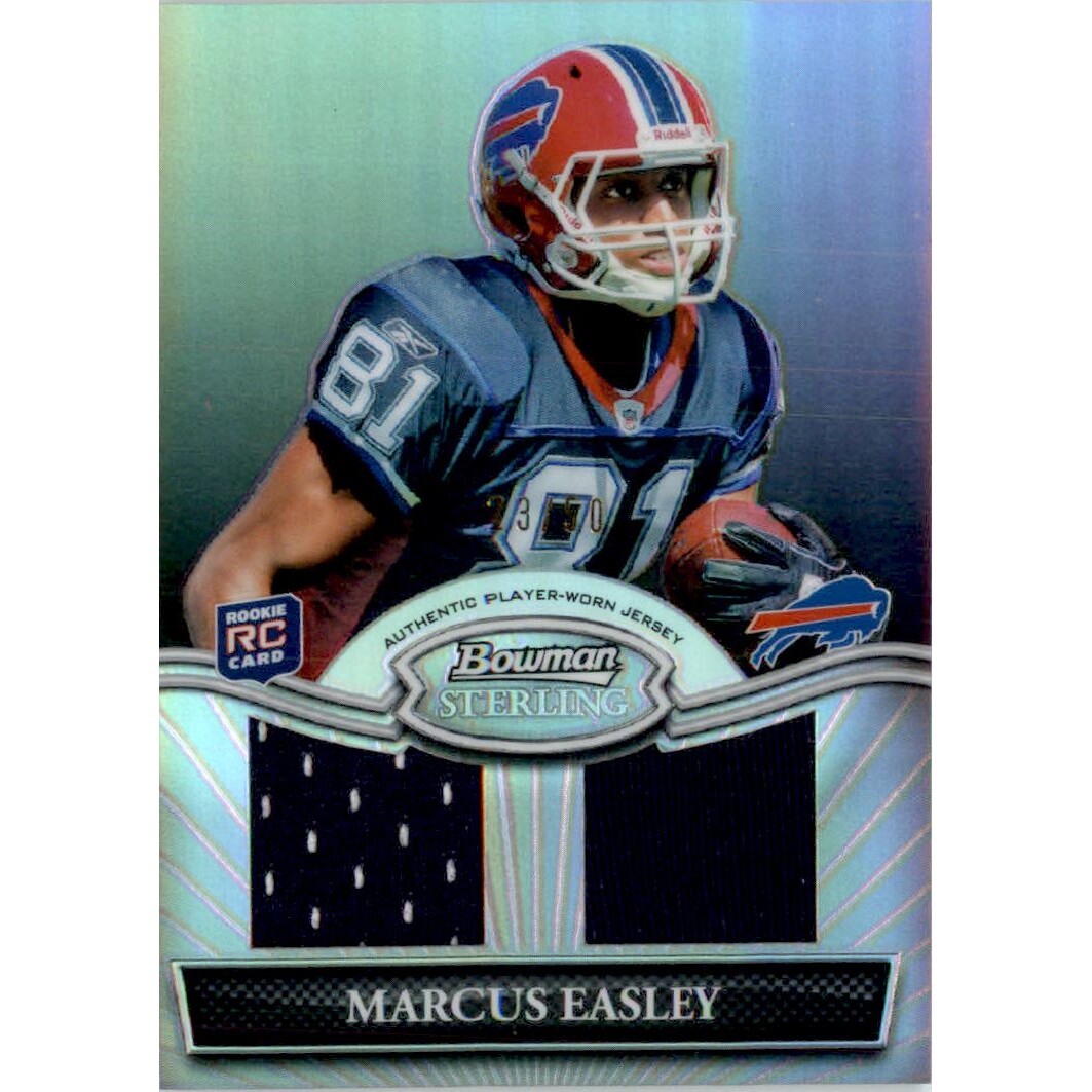 2010 Bowman Sterling Black Refractors #BSRDRME Marcus Easley JSY. rookie card picture