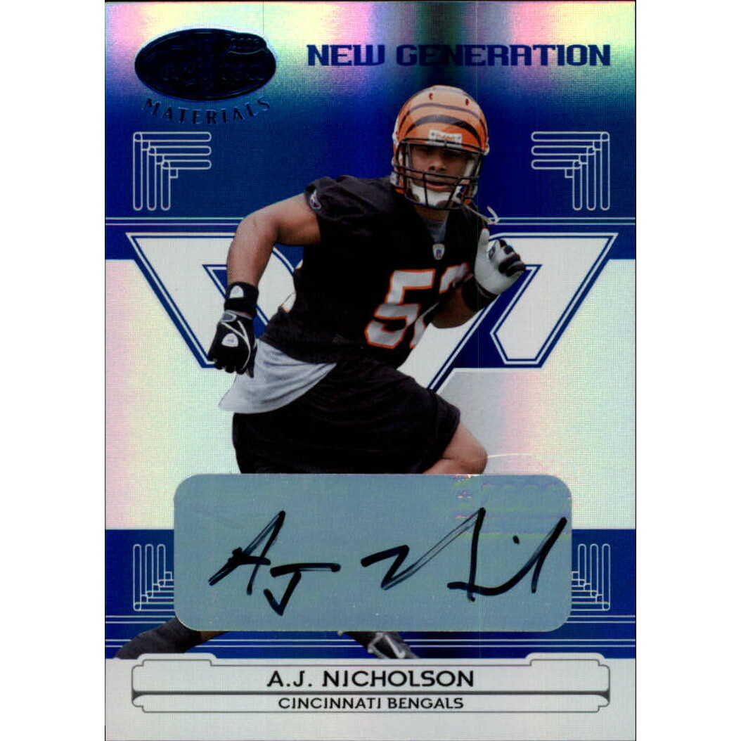 2006 Leaf Certified Materials Mirror Blue Signatures #163 A.J. Nicholson/100