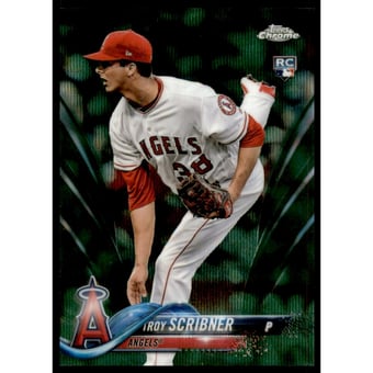 2018 Topps Chrome Green Wave Refractors #164 Troy Scribner
