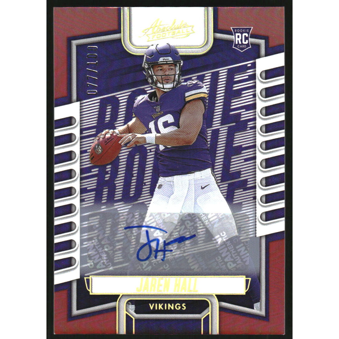 2023 Absolute Signatures Spectrum Red #143 Jaren Hall/100