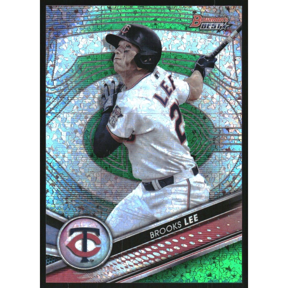 2022 Bowman's Best Top Prospects Green Mini Diamond Refractors #TP6 Brooks Lee. rookie card picture
