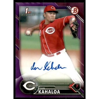 2016 Bowman Prospects Autographs Purple #PAIK Ian Kahaloa