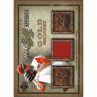 2006 Artifacts MLB Game-Used Apparel Gold Limited #AH Aaron Harang Jsy/150