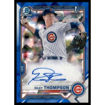 2021 Bowman Chrome Sapphire Prospect Autographs #BSPART Riley Thompson