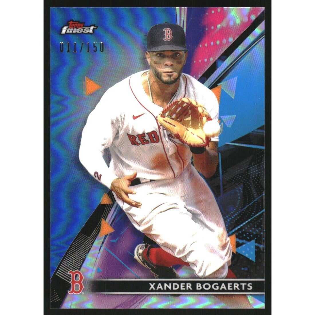 2021 Finest Blue Refractors #72 Xander Bogaerts