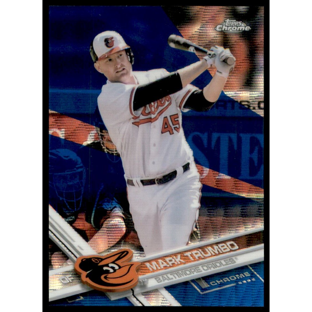2017 Topps Chrome Blue Wave Refractors #23 Mark Trumbo. rookie card picture