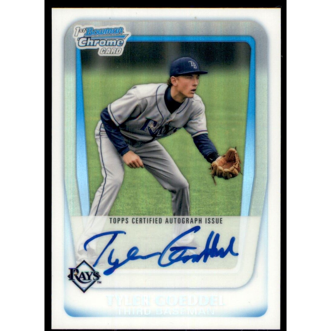 2011 Bowman Chrome Draft Prospect Autographs Refractors #TG Tyler Goeddel. rookie card picture
