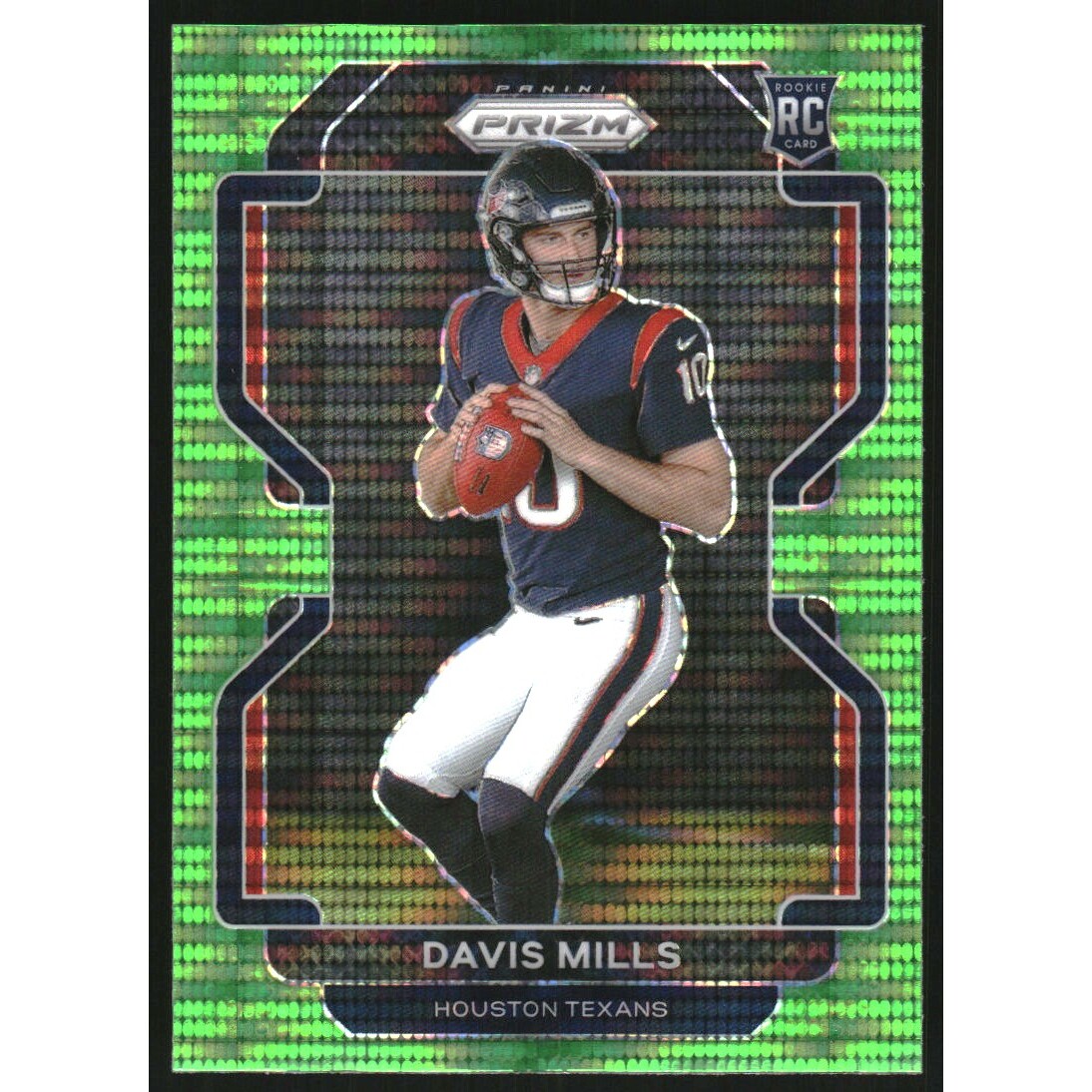 2021 Panini Prizm Prizms Neon Green Pulsar #352 Davis Mills 2021 Panini Prizm Prizms Neon Green Pulsar #352 Davis Mills