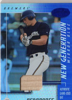 2002 Leaf Certified Mirror Blue #161 Jeff Deardorff NG Bat