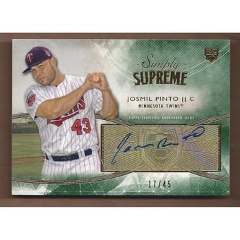 2014 Topps Supreme Simply Supreme Autographs Green #SSUJP Josmil Pinto