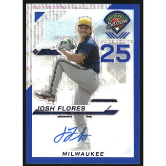 2025 Panini Prospect Edition Holo Prospect Ticket Signatures Prizms Blue Wave #81 Josh Flores