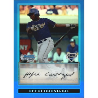 2009 Bowman Chrome Prospects Blue Refractors #BCP51 Yefri Carvajal