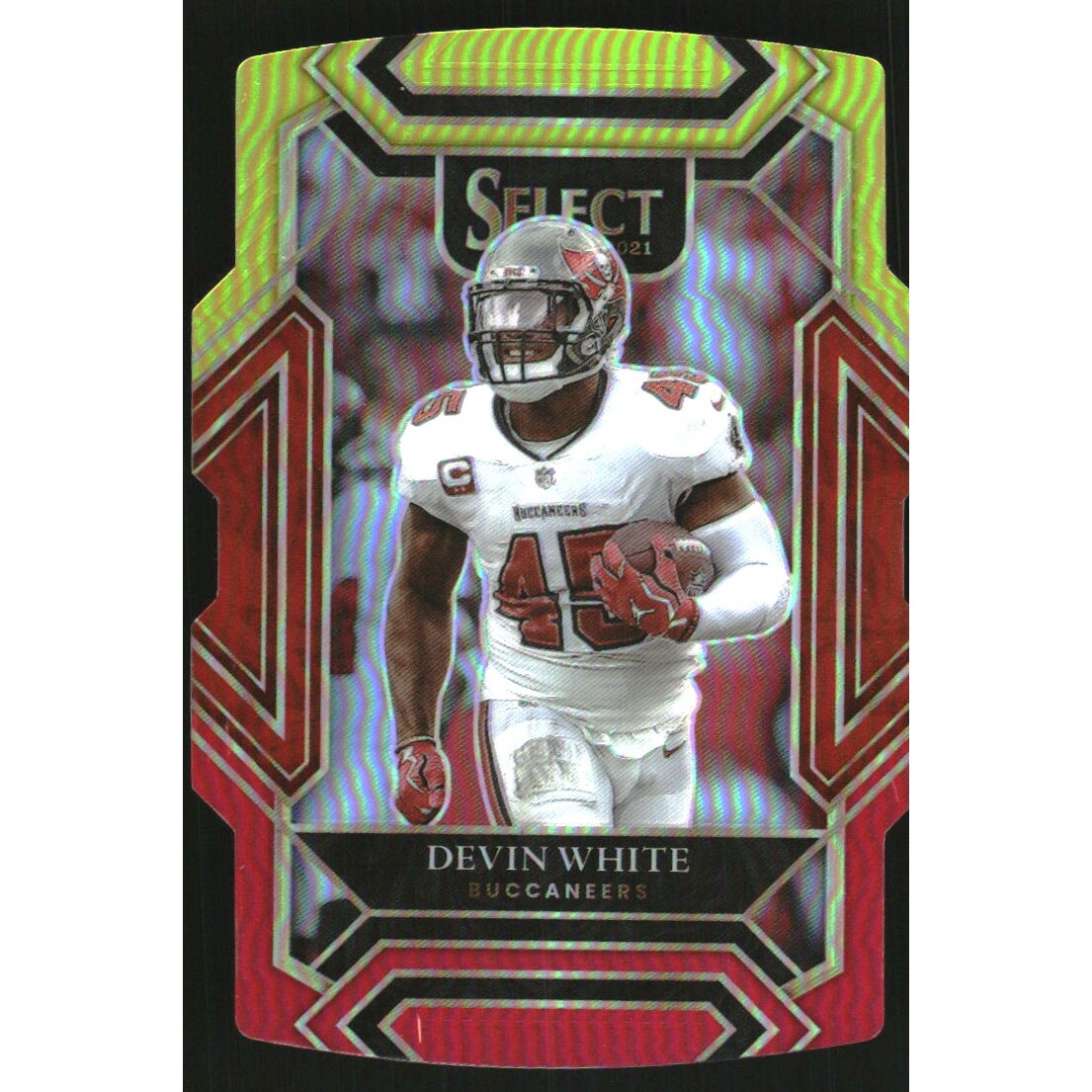 2021 Select Prizm Red and Yellow Die Cut #232 Devin White