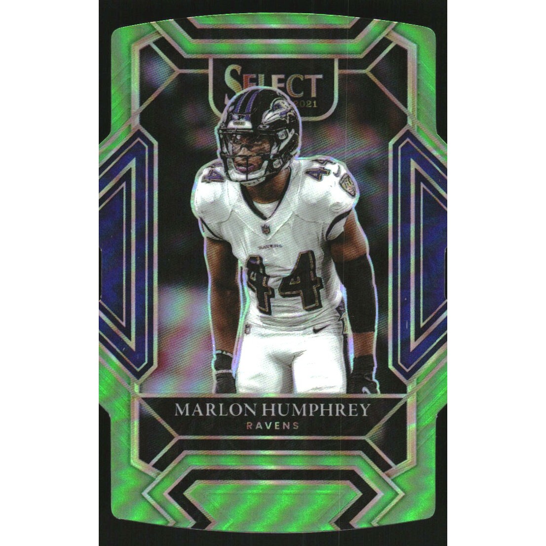 2021 Select Prizm Neon Green Die Cut #205 Marlon Humphrey