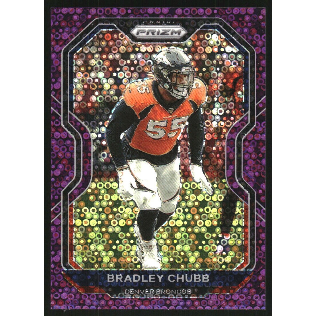 2020 Panini Prizm Prizms No Huddle Purple #116 Bradley Chubb