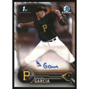 2016 Bowman Chrome Prospect Autographs Refractors #BCAPYG Yeudy Garcia