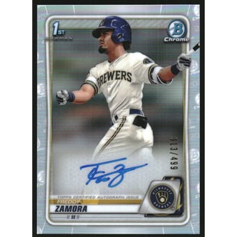 2020 Bowman Chrome Draft Autographs Refractors #CDAFZ Freddy Zamora