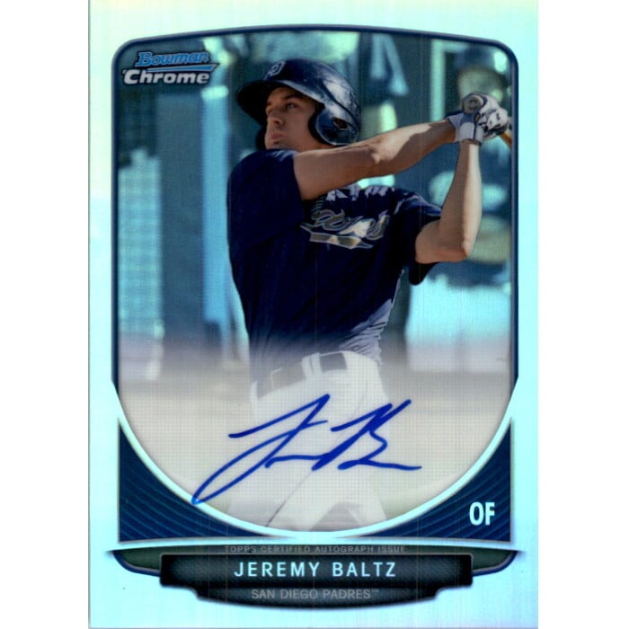 2013 Bowman Chrome Prospect Autographs Refractors #JBA Jeremy Baltz