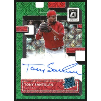 2022 Donruss Optic Rated Rookies Signatures Green Mojo #1 Tony Santillan/49