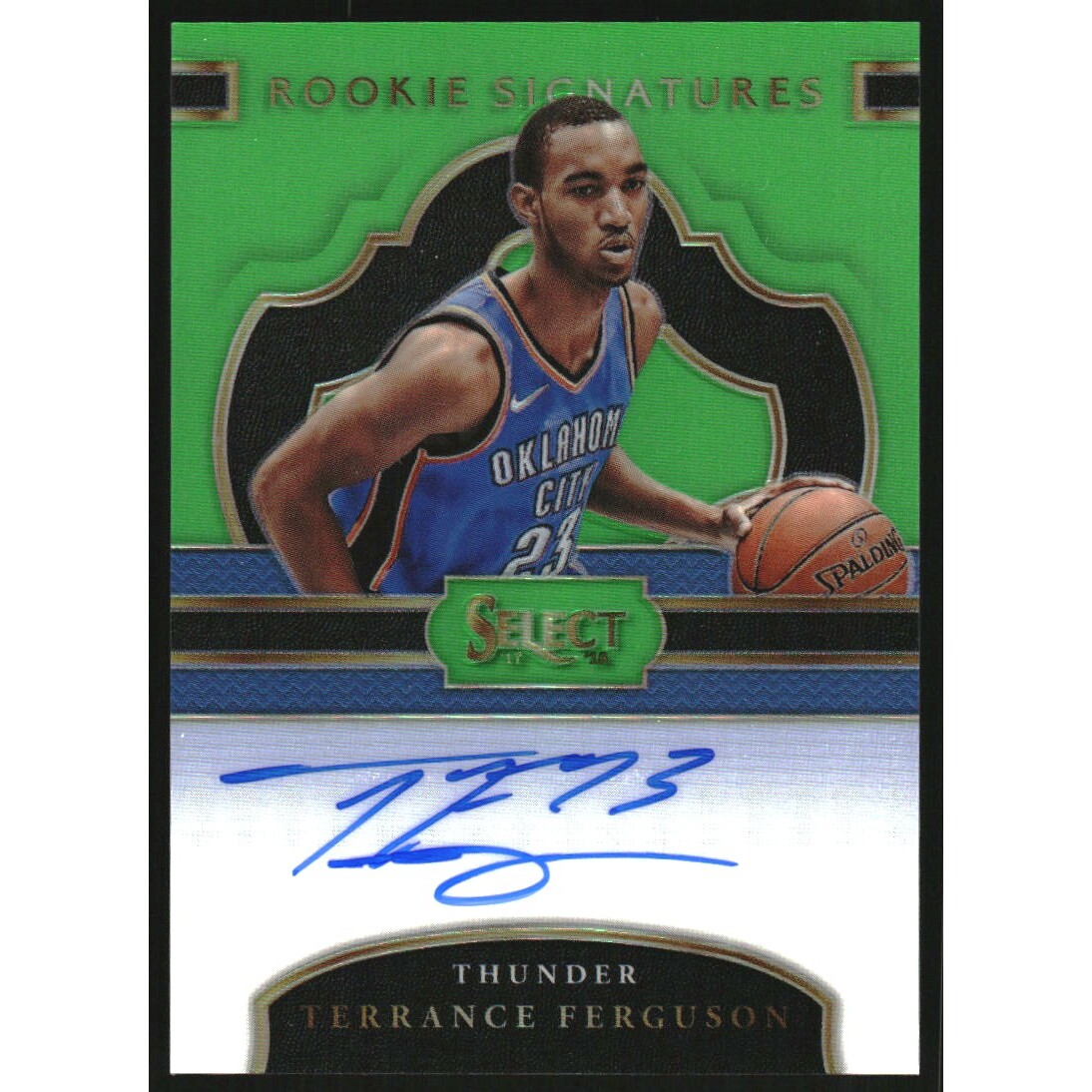 2017-18 Select Rookie Signatures Prizms Neon Green #38 Terrance Ferguson