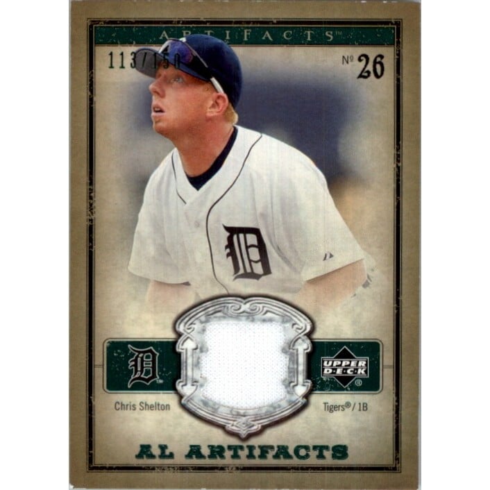 2006 Artifacts AL/NL Artifacts Green #CSA Chris Shelton Jsy/150
