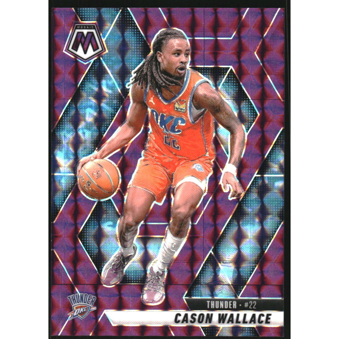 2024-25 Panini Mosaic Mosaic Purple #49 Cason Wallace 2024-25 Panini Mosaic Mosaic Purple #49 Cason Wallace