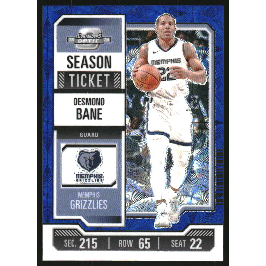 2023-24 Panini Contenders Optic International Blue #93 Desmond Bane