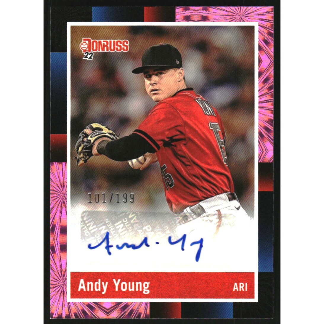 2022 Donruss Retro '88 Signatures Pink Fireworks #81 Andy Young/199. rookie card picture