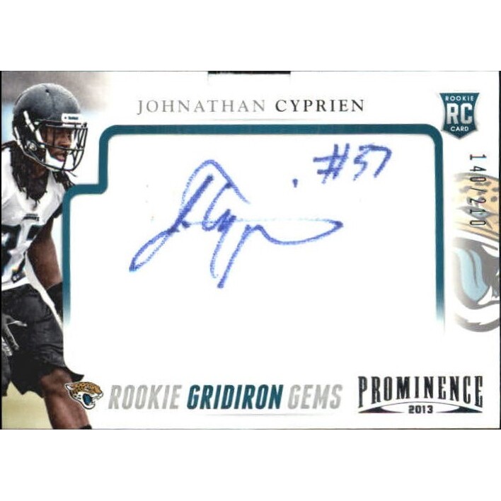 2013 Panini Prominence Rookie Gridiron Gems Autographs #154 Johnathan Cyprien/210