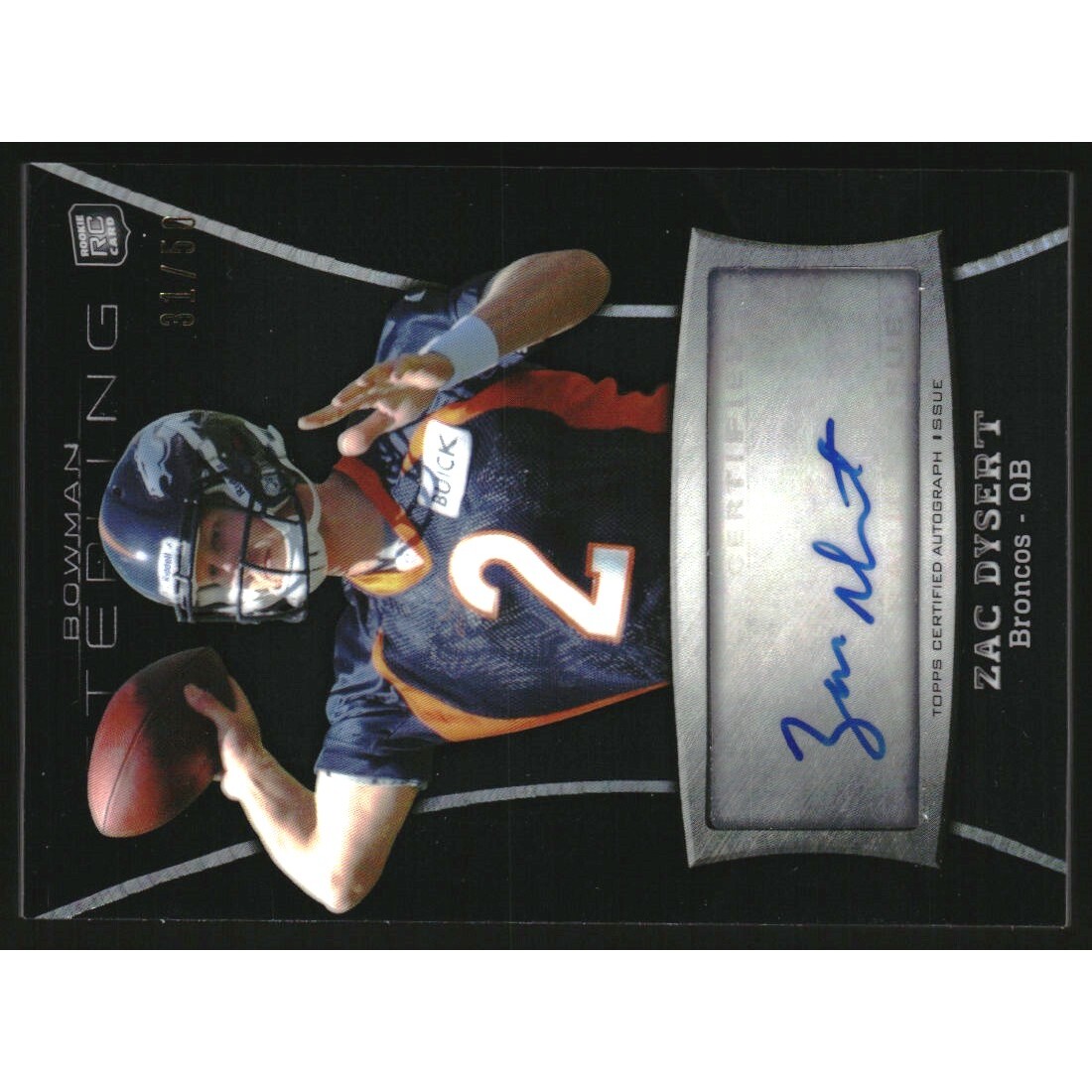 2013 Bowman Sterling Autographs Black Refractors #BSAZD Zac Dysert. rookie card picture