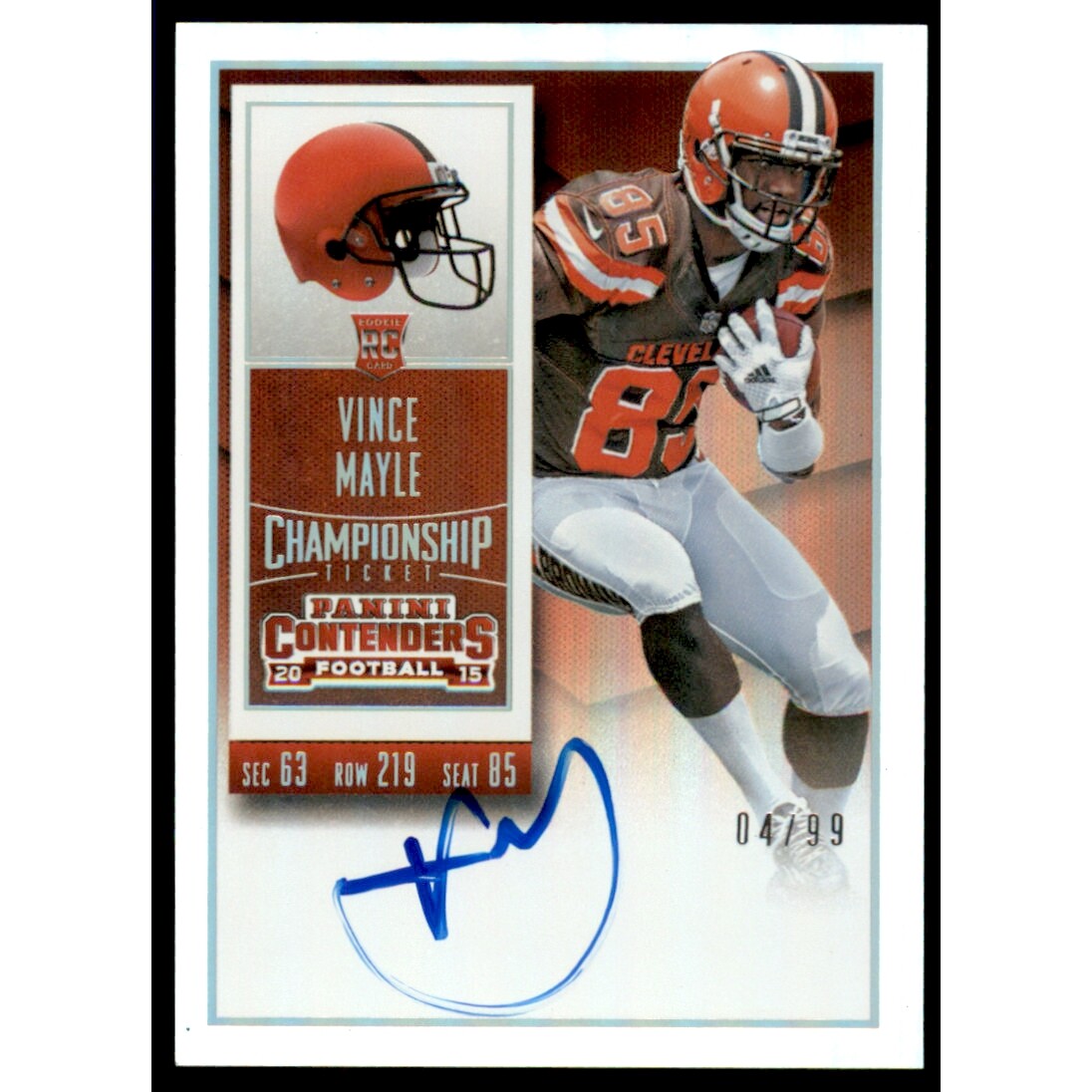 2015 Panini Contenders Championship Ticket #241A Vince Mayle AU/99