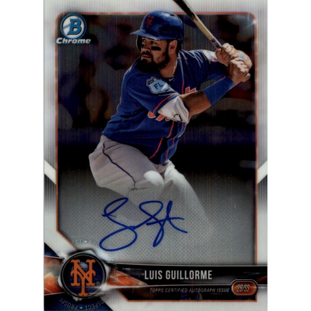 2018 Bowman Chrome Prospect Autographs #BCPALG Luis Guillorme. rookie card picture
