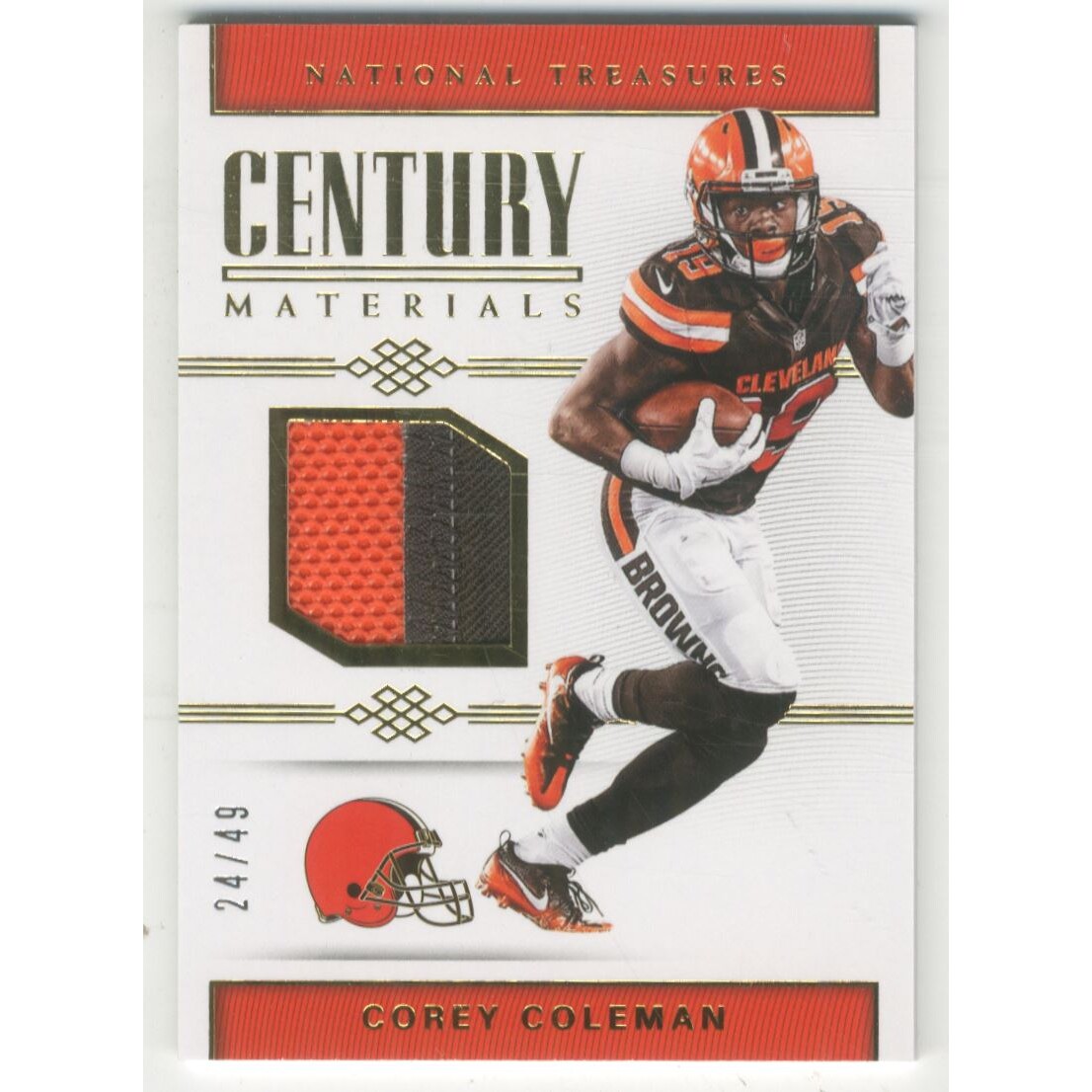 2017 Panini National Treasures Century Materials Prime #24 Corey Coleman/49