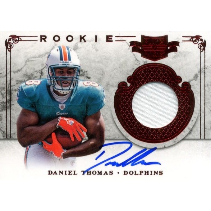 2011 Panini Plates and Patches #220 Daniel Thomas JSY AU/499 RC. rookie card picture