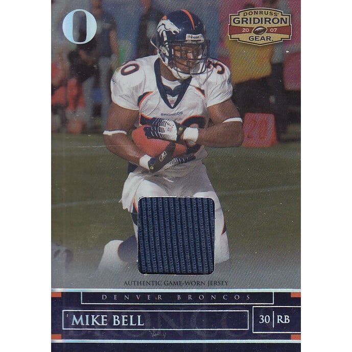 2007 Donruss Gridiron Gear Jerseys O's #91 Mike Bell. rookie card picture