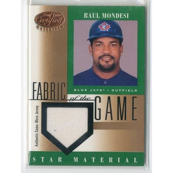 2001 Leaf Certified Materials Fabric of the Game #109BA Raul Mondesi