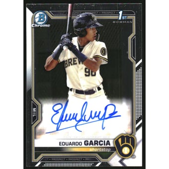 2021 Bowman Chrome Prospect Autographs #CPAEG Eduardo Garcia