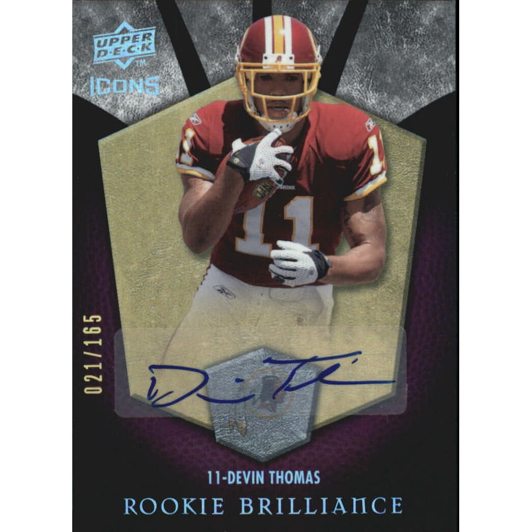 2008 Upper Deck Icons Rookie Brilliance Autographs #RB7 Devin Thomas/165. rookie card picture