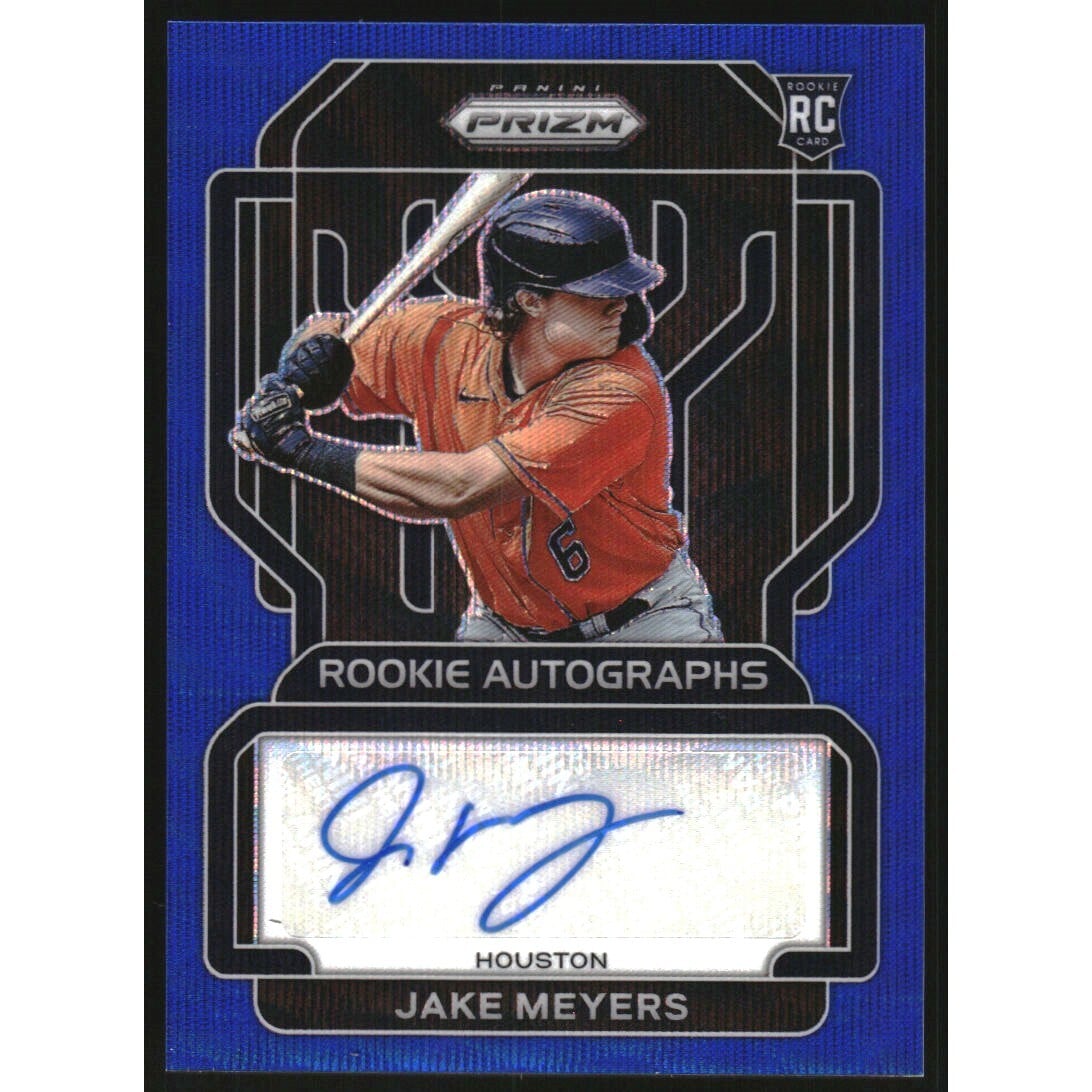 2022 Panini Prizm Rookie Autographs Prizms Blue Wave #34 Jake Meyers. rookie card picture
