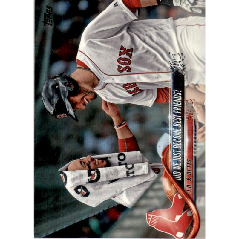 2018 Topps Update Rainbow Foil #US69 Did We Just Become Best Friends/J.D. Martinez/Mookie Betts
