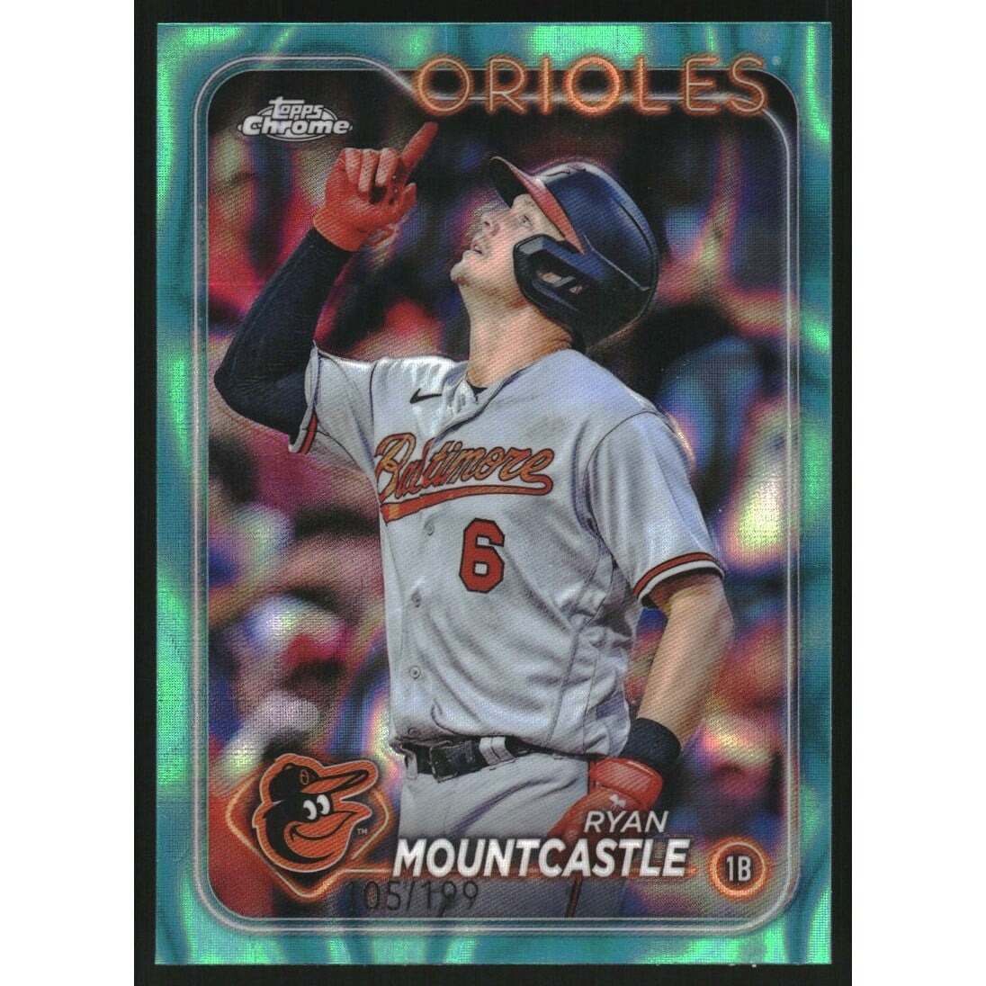 2024 Topps Chrome Aqua Lava Refractors #265 Ryan Mountcastle. rookie card picture
