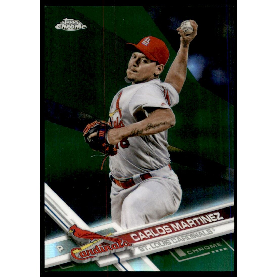 2017 Topps Chrome Green Refractors #46 Carlos Martinez. rookie card picture