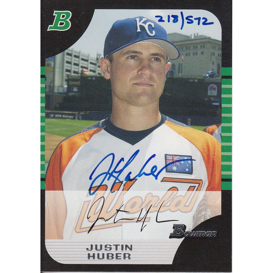 2006 Bowman Originals Buyback Autographs #545 Justin Huber 05 BDP/572 F. rookie card picture
