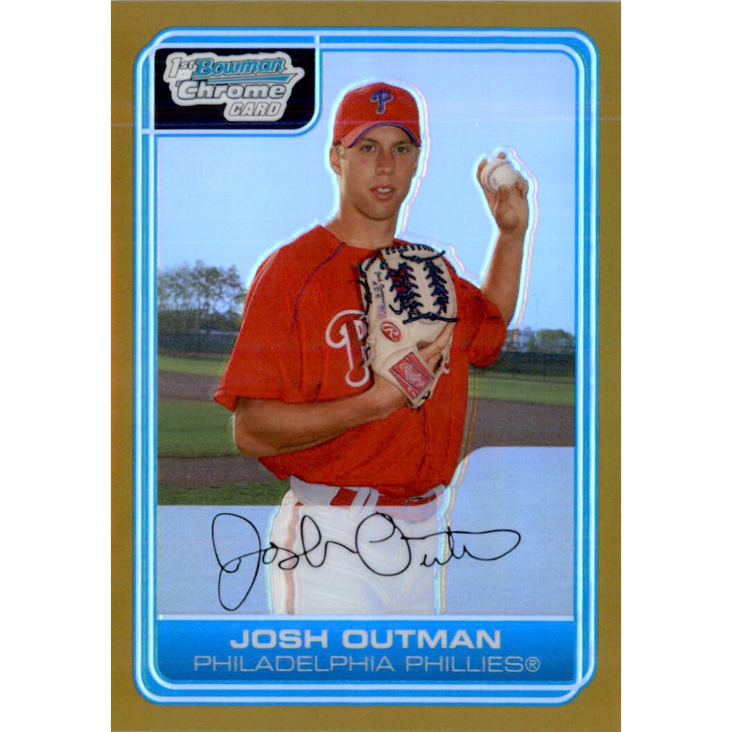 2006 Bowman Chrome Prospects Gold Refractors #BC190 Josh Outman. rookie card picture