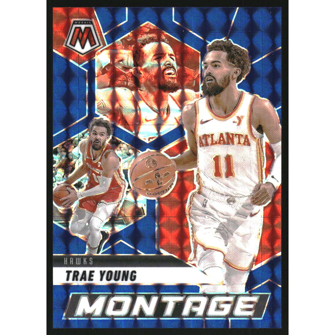 2024-25 Panini Mosaic Montage Mosaic Blue #22 Trae Young