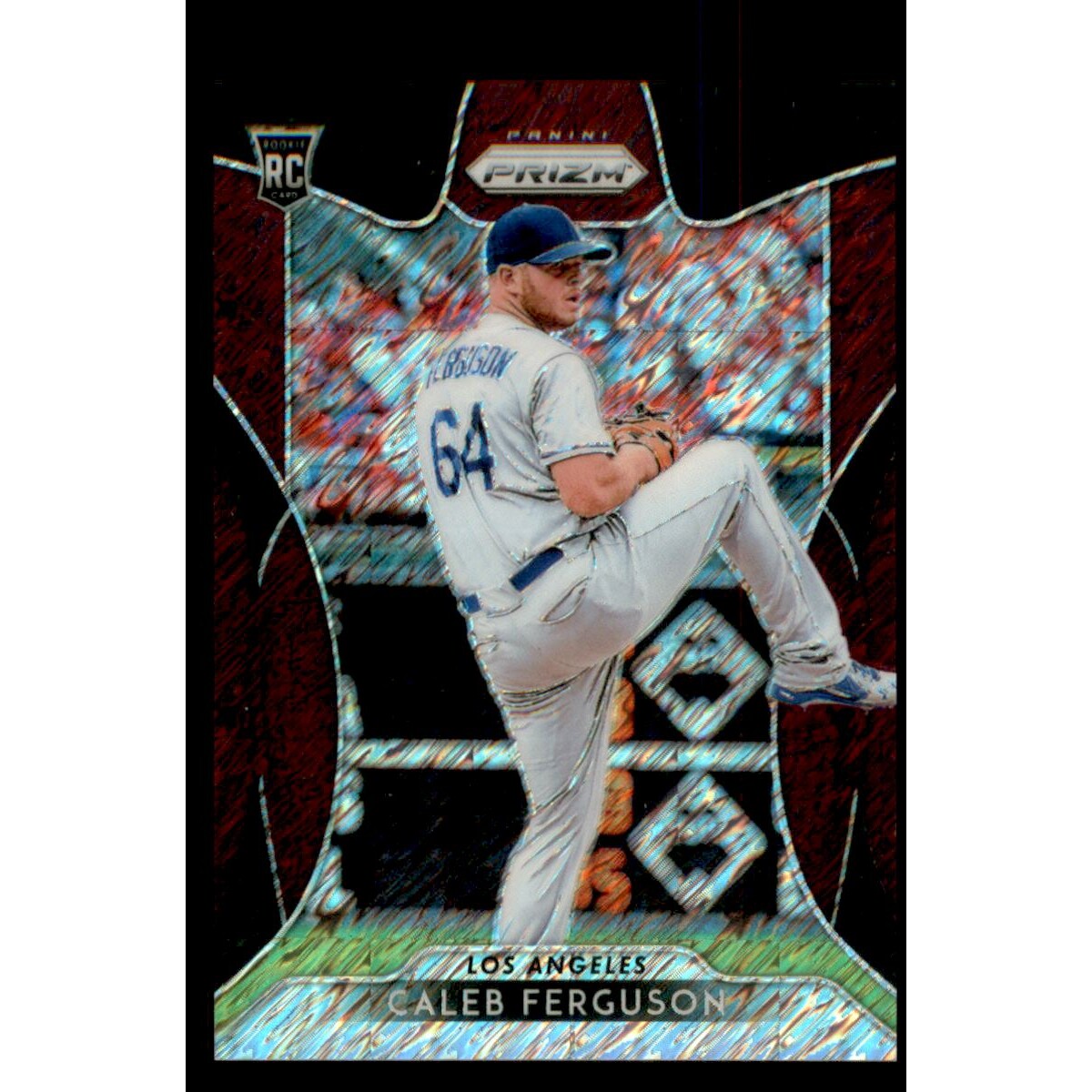 2019 Panini Prizm Prizms Burgandy Shimmer #128 Caleb Ferguson. rookie card picture