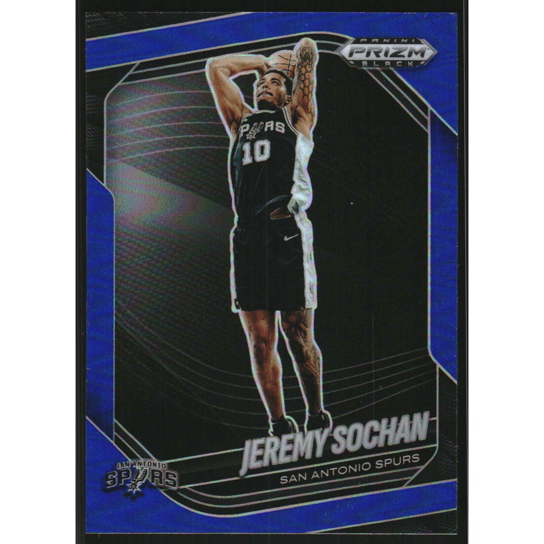 2024-25 Panini Prizm Black Prizms Blue #62 Jeremy Sochan