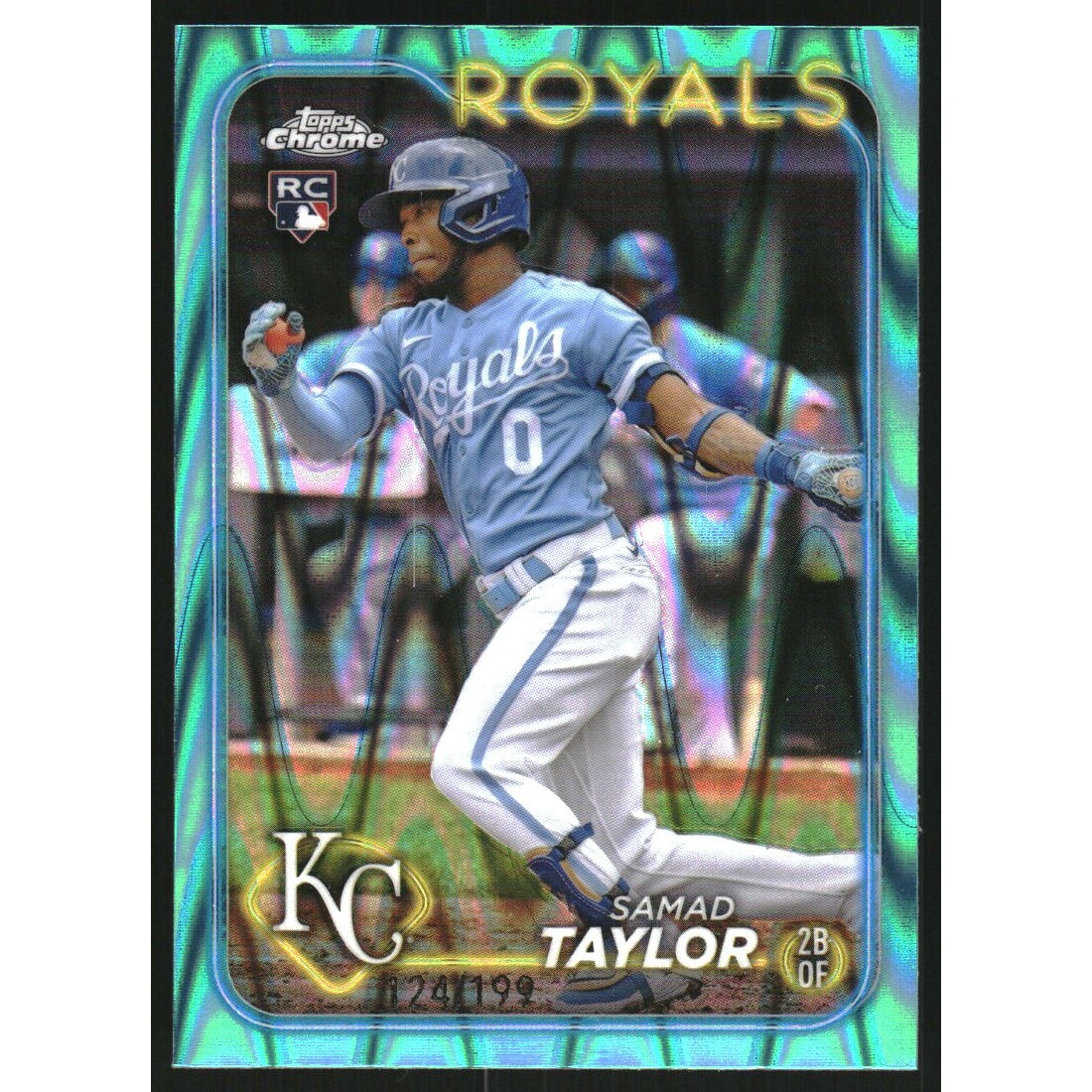 2024 Topps Chrome Aqua RayWave Refractors #243 Samad Taylor. rookie card picture
